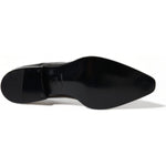 Dolce & Gabbana Black Leather Lace Up Formal Flats Shoes