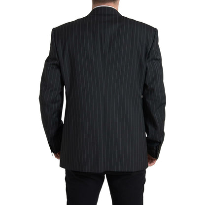 Dolce & Gabbana Black Stripe Single Breasted SICILIA Blazer