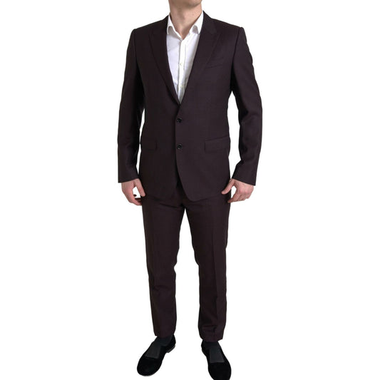 Dolce & Gabbana Maroon 2 Piece Single Breasted MARTINI Suit