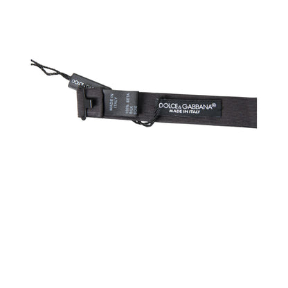 Dolce & Gabbana Dark Gray Silk Adjustable Neck Men Papillon Bow Tie