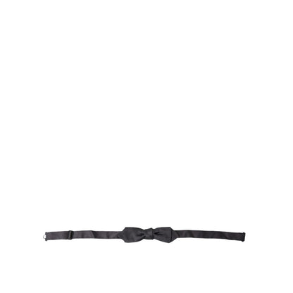 Dolce & Gabbana Dark Gray Silk Adjustable Neck Men Papillon Bow Tie