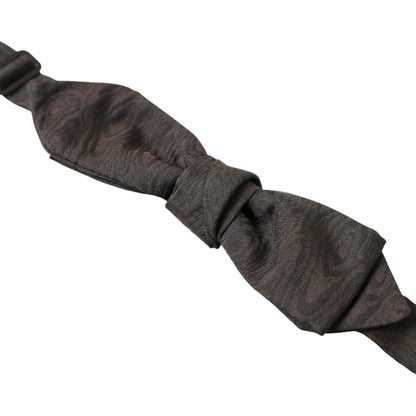 Dolce & Gabbana Brown Polyester Silk Adjustable Neck Men Papillon Bow Tie