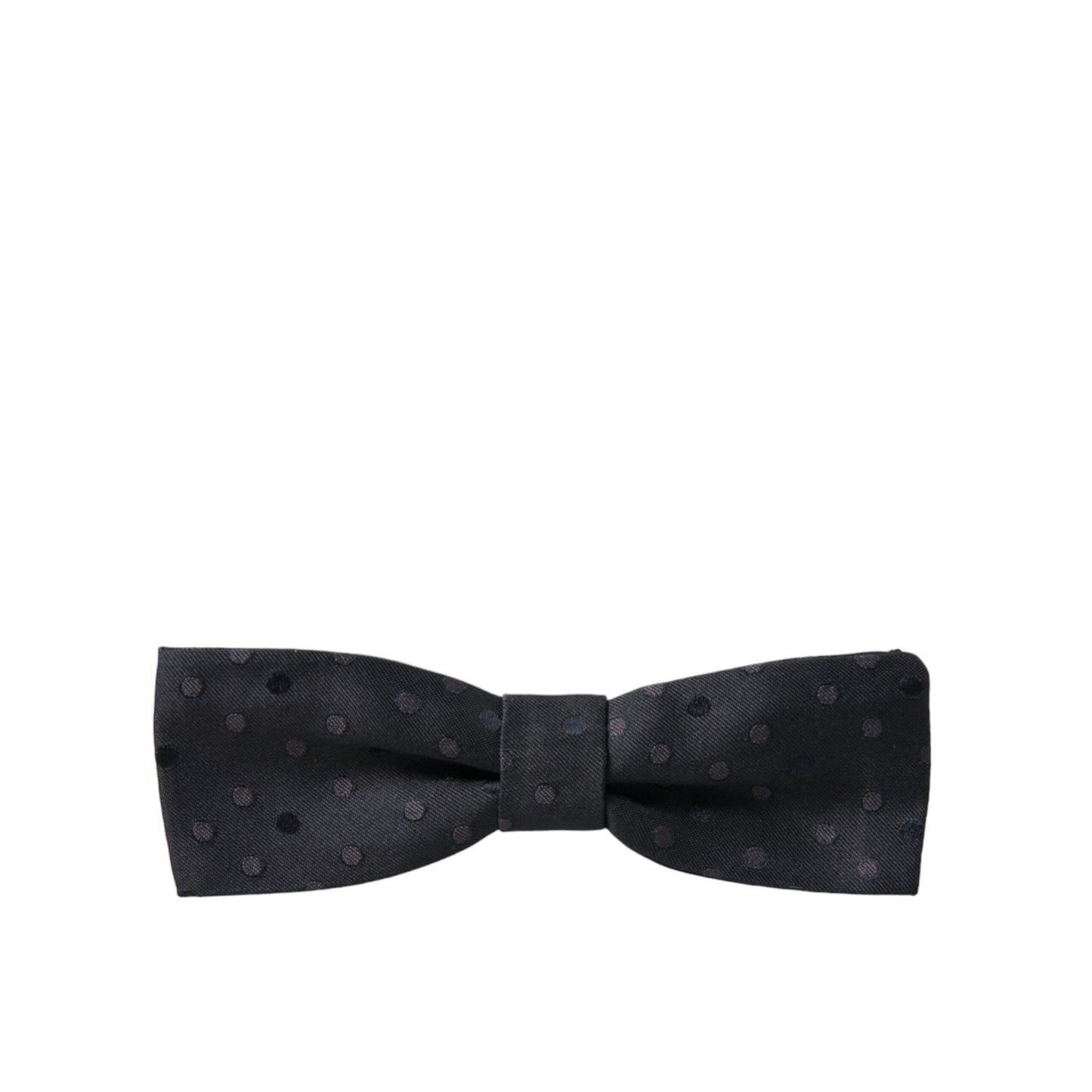 Dolce & Gabbana Gray Polka Dot Silk Adjustable Neck Men Papillon Bow Tie