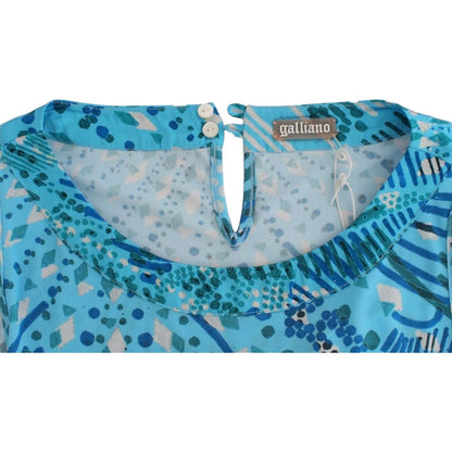 John Galliano Blue printed tank top