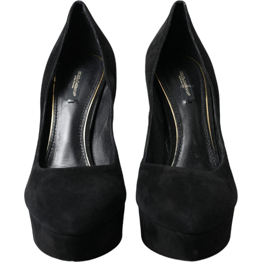 Dolce & Gabbana Black Suede Heeled Pumps Sophistication Dolce & Gabbana Black