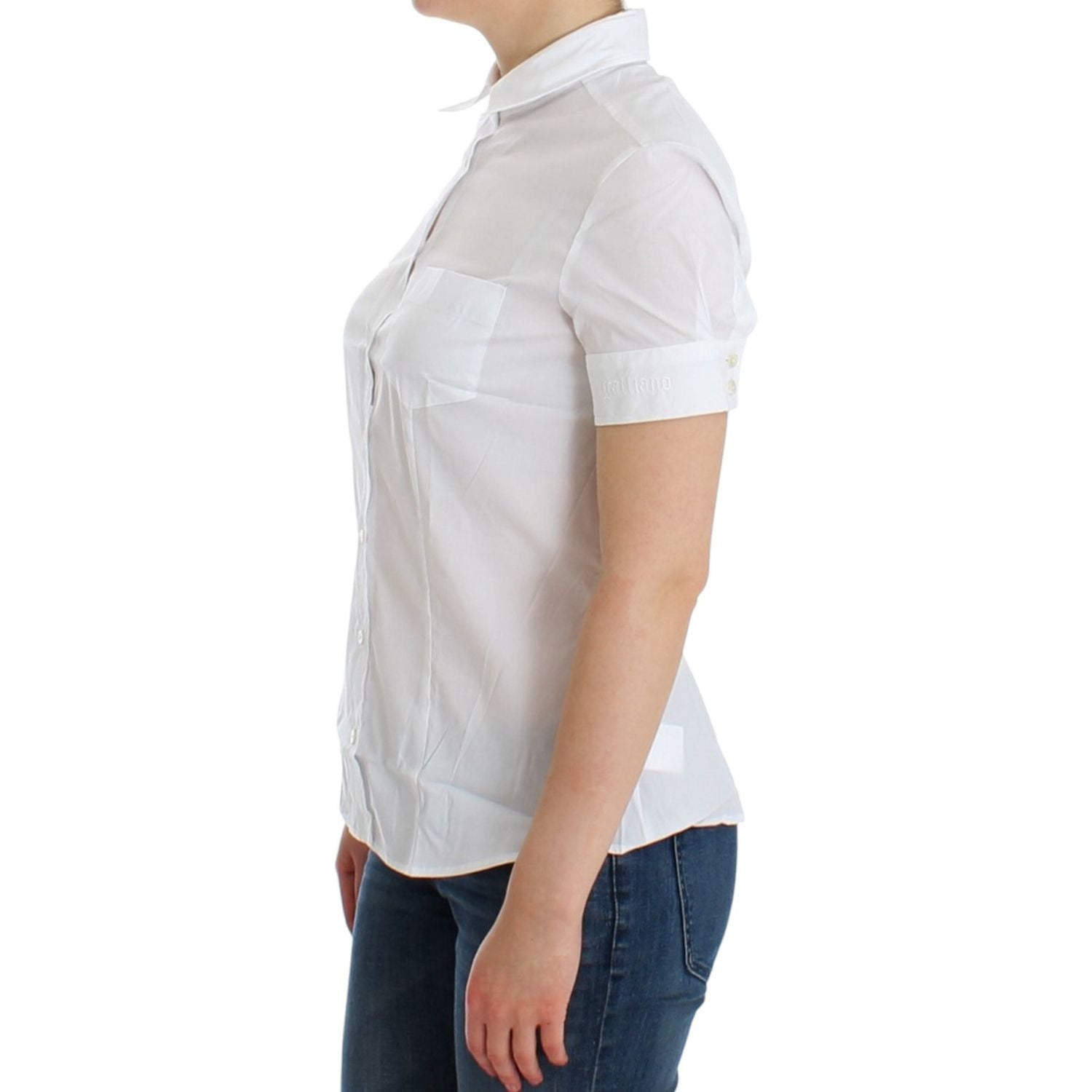 John Galliano White Cotton Shirt Top