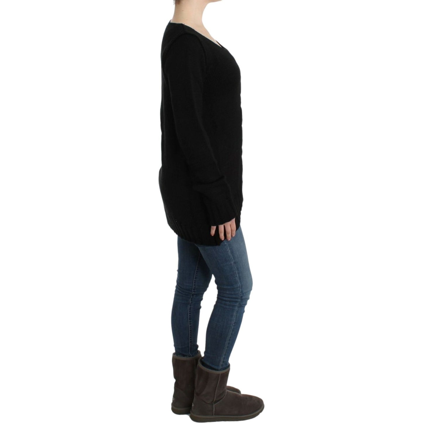 Cavalli Black knitted wool sweater