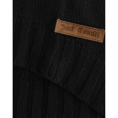 Cavalli Black knitted wool sweater