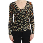 Cavalli Multicolor v-neck wool jumper