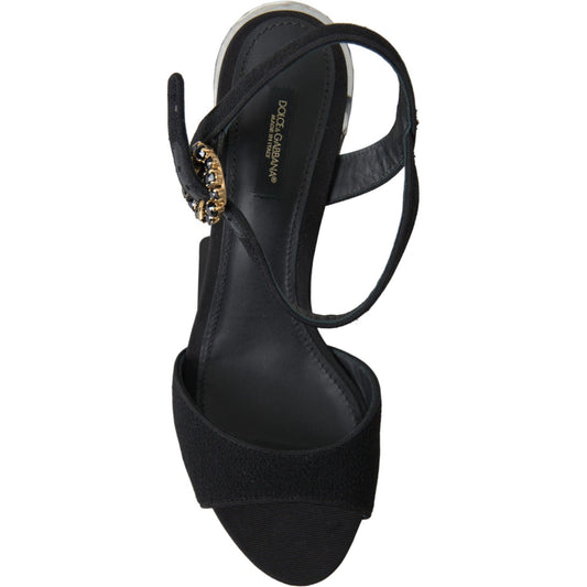 Dolce & Gabbana Elegant Ankle Strap Sandals with Mirror Heels Dolce & Gabbana Dark Slate Gray