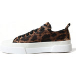 Dolce & Gabbana Brown Leopard Canvas Sneakers Shoes MV5235-44.5