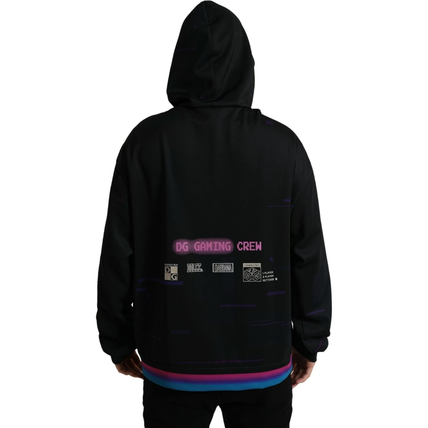 بلوفر بغطاء رأس بطبعة جرافيكية أنيقة من دولتشي آند غابانا