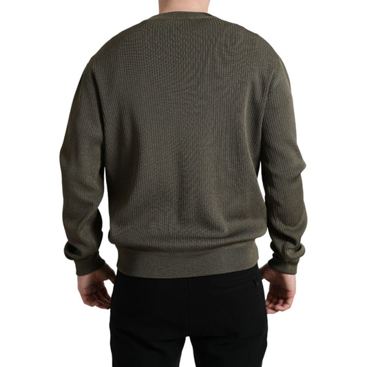 Dolce & Gabbana Elegant Green Crew Neck Sweater Dolce & Gabbana Dark Slate Gray