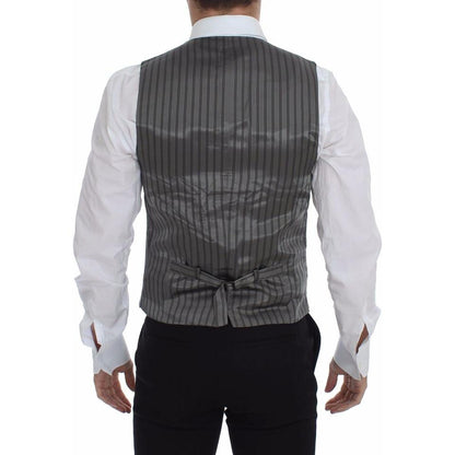 Dolce & Gabbana Gray Cotton Stretch Dress Vest Blazer