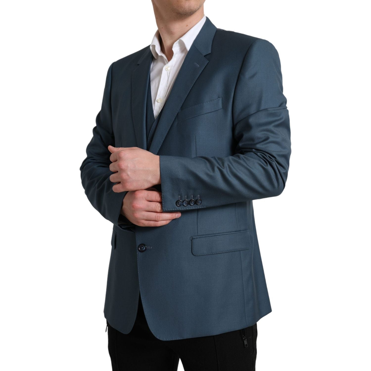 بدلة مارتيني خضراء أنيقة من دولتشي آند غابانا مكونة من قطعتين من الصوف