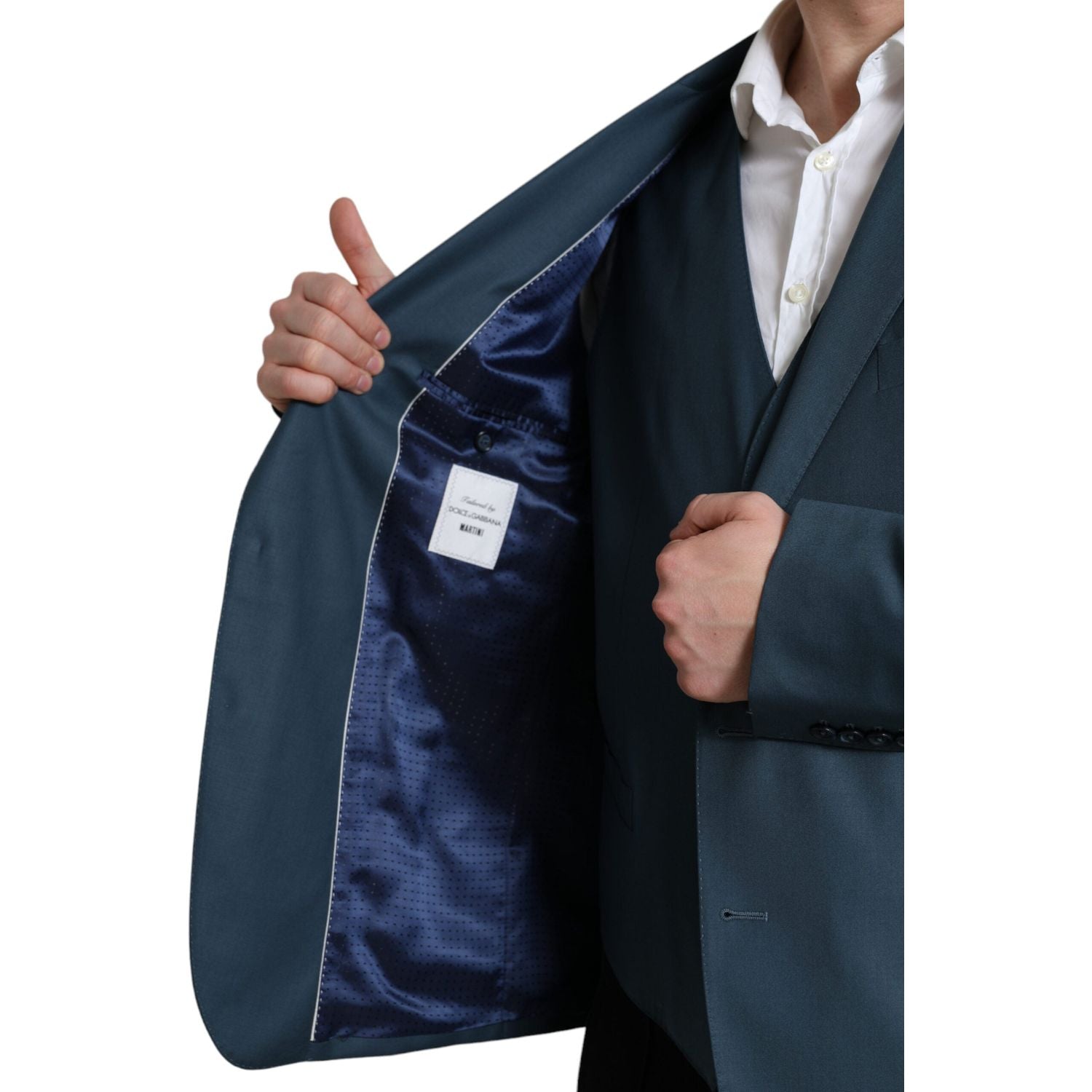 بدلة مارتيني خضراء أنيقة من دولتشي آند غابانا مكونة من قطعتين من الصوف