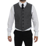Dolce & Gabbana Gray Cotton Blend Logo Vest Gilet Weste GSS12044-1