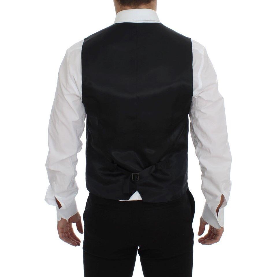 Dolce & Gabbana Gray Wool Silk Dress Vest Gilet Weste GSS12046-1
