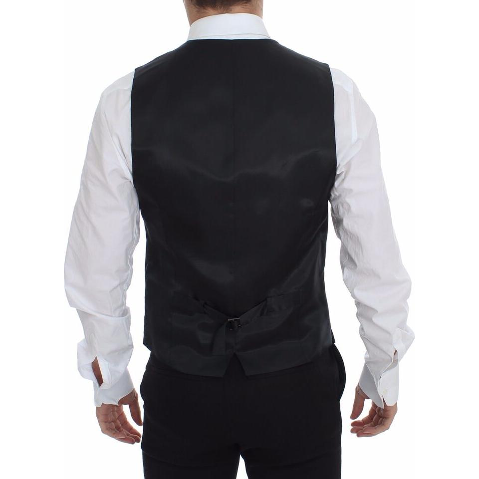 فستان رمادي مخطط أنيق من دولتشي آند غابانا