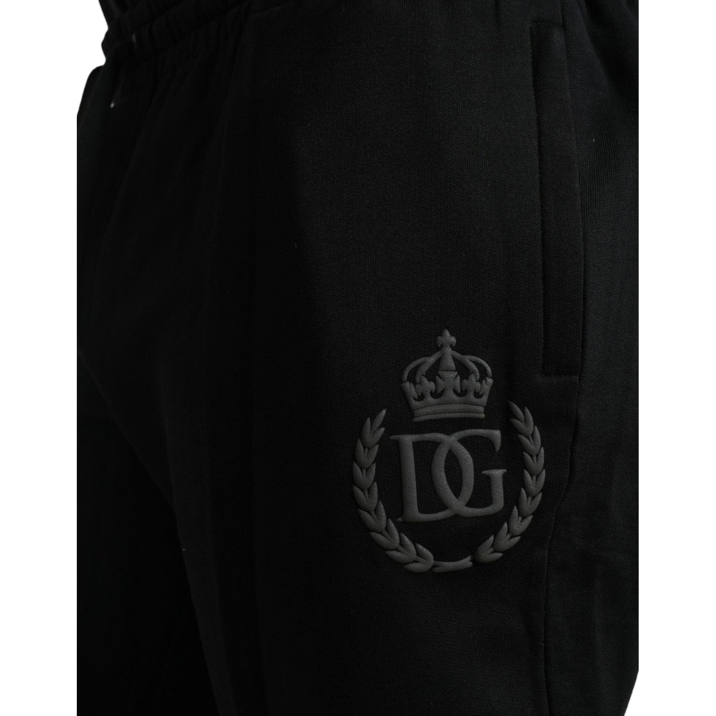 Dolce & Gabbana Black Cotton Logo Jogger Men Sweatpants Pants