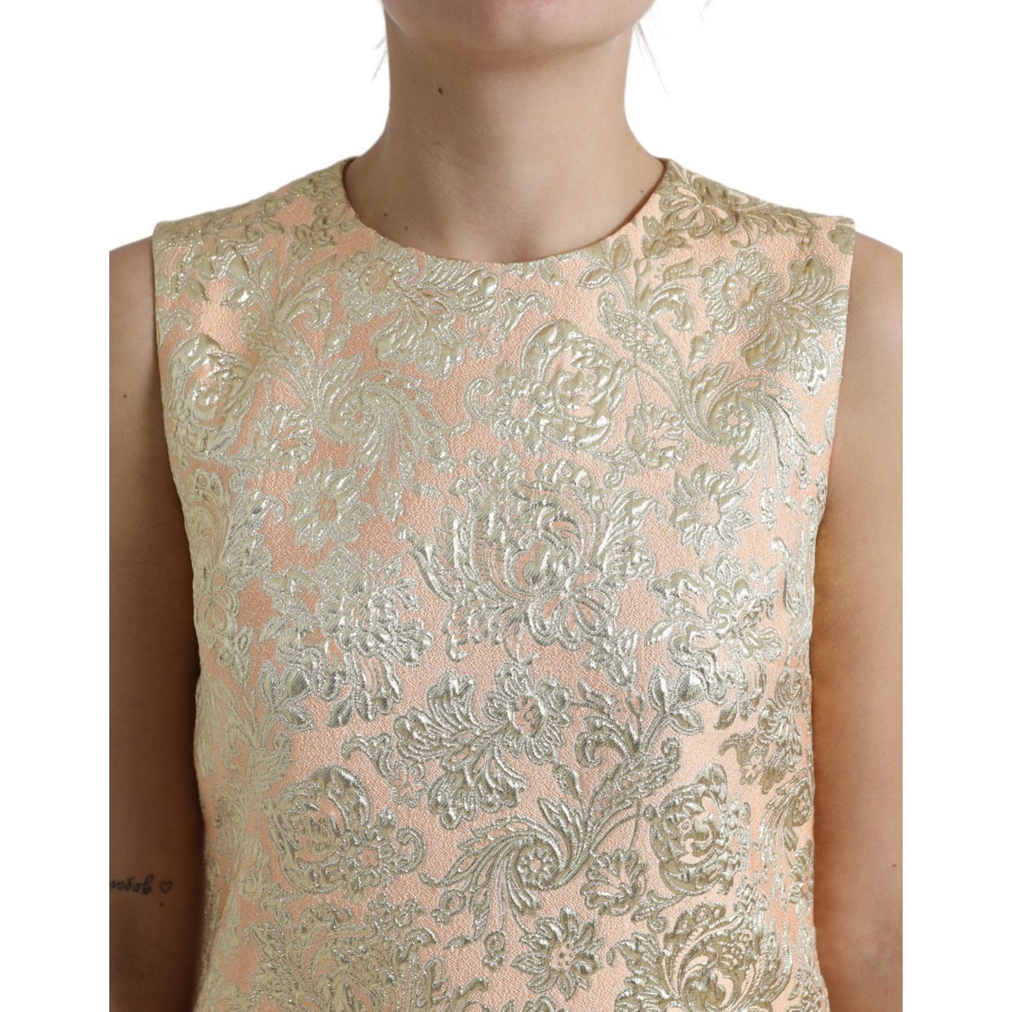 Dolce & Gabbana Metallic Floral Jacquard A-line Mini Dress