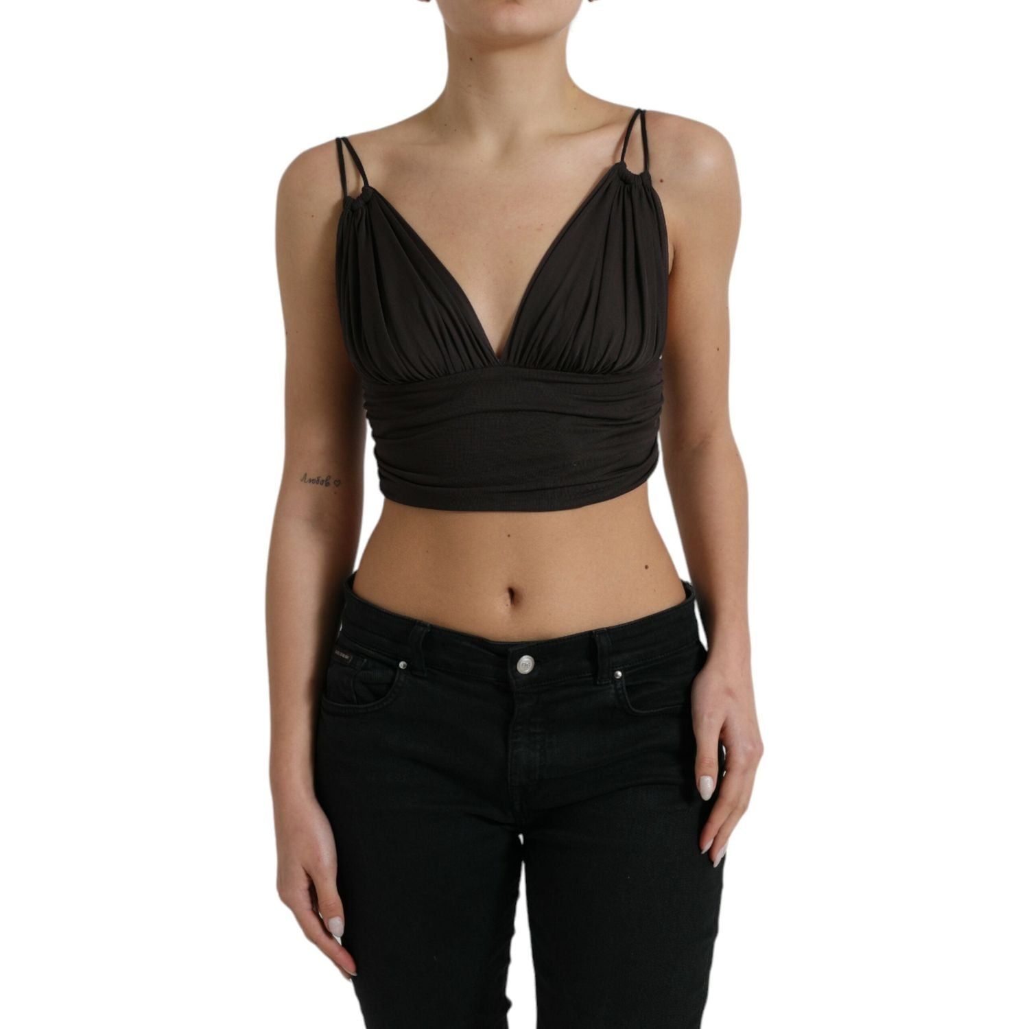 بلوزة قصيرة أنيقة بدون أكمام من دولتشي آند غابانا