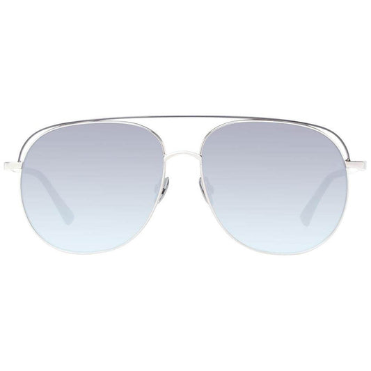 Aviator-style Scotch & Soda men's sunglasses with gray metal frame, blue gradient lenses, offering 100% UVA & UVB protection.