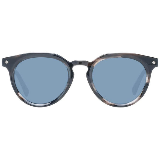 Scotch & Soda black panto sunglasses for men with grey lenses, full-rim acetate frame, 100% UVA & UVB protection.