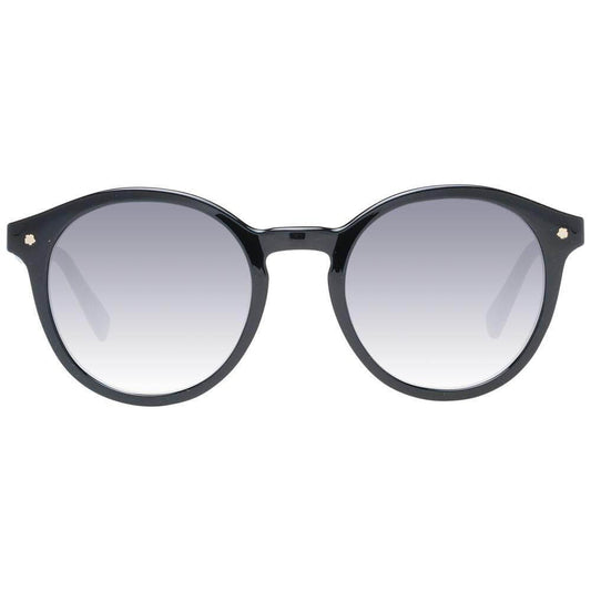 Ted Baker black women's round sunglasses with blue gradient lenses and full-rim TR90 frame, offering 100% UVA & UVB protection.