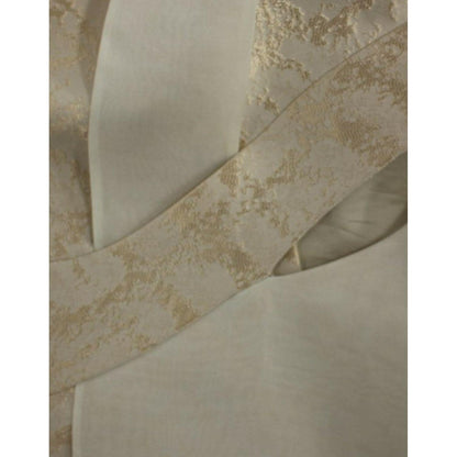 Zeyneptosun Beige brocade sleeveless jacket vest Coats & Jackets