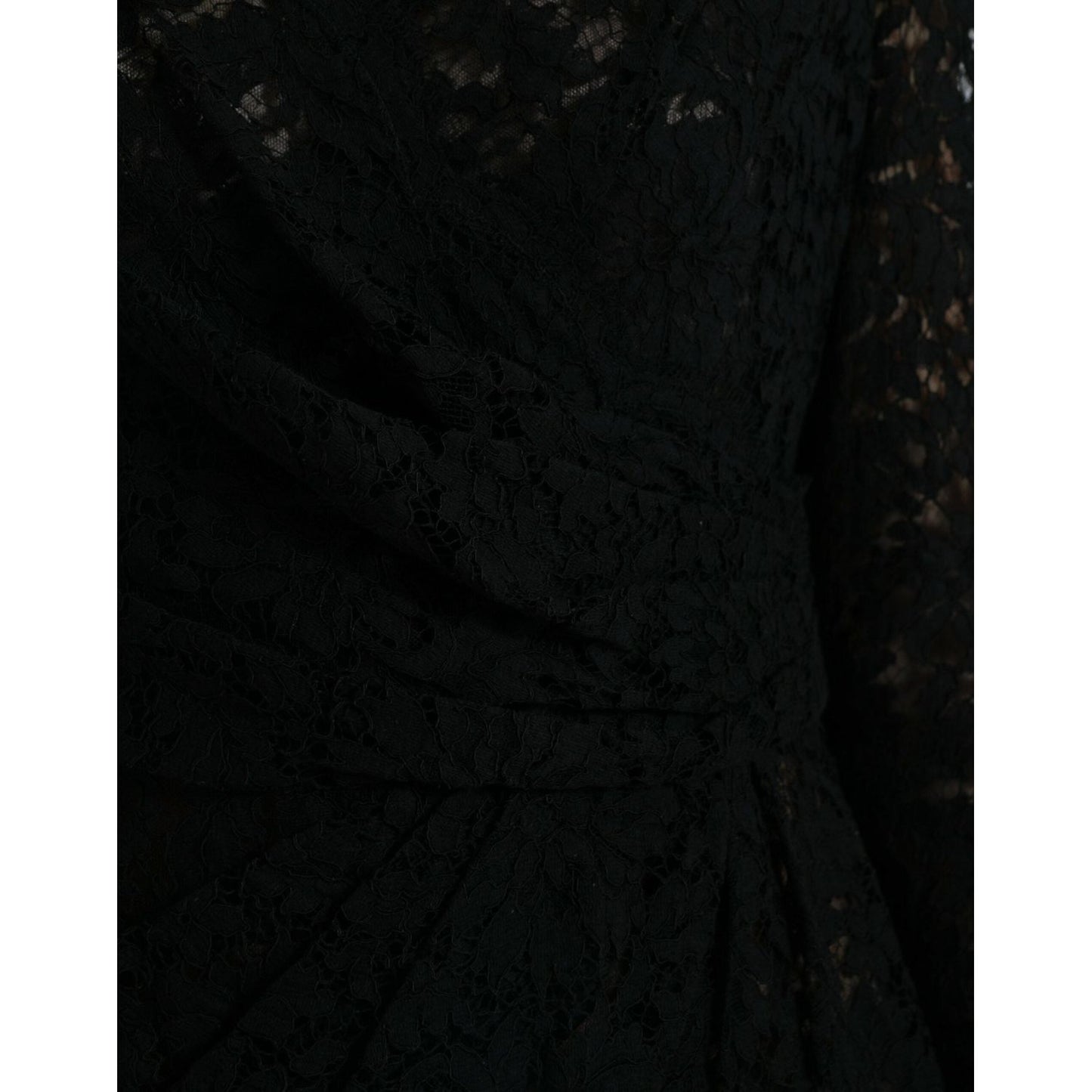 Dolce & Gabbana Black Bodycon Lace Cotton Sheath Mini Dress