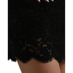 Dolce & Gabbana Black Bodycon Lace Cotton Sheath Mini Dress