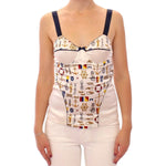 Dolce & Gabbana White Sailor Motif Stretch Tank Top Dolce & Gabbana Wheat