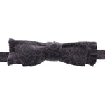 Dolce & Gabbana Gray Black Wool Bow Tie MOM24152