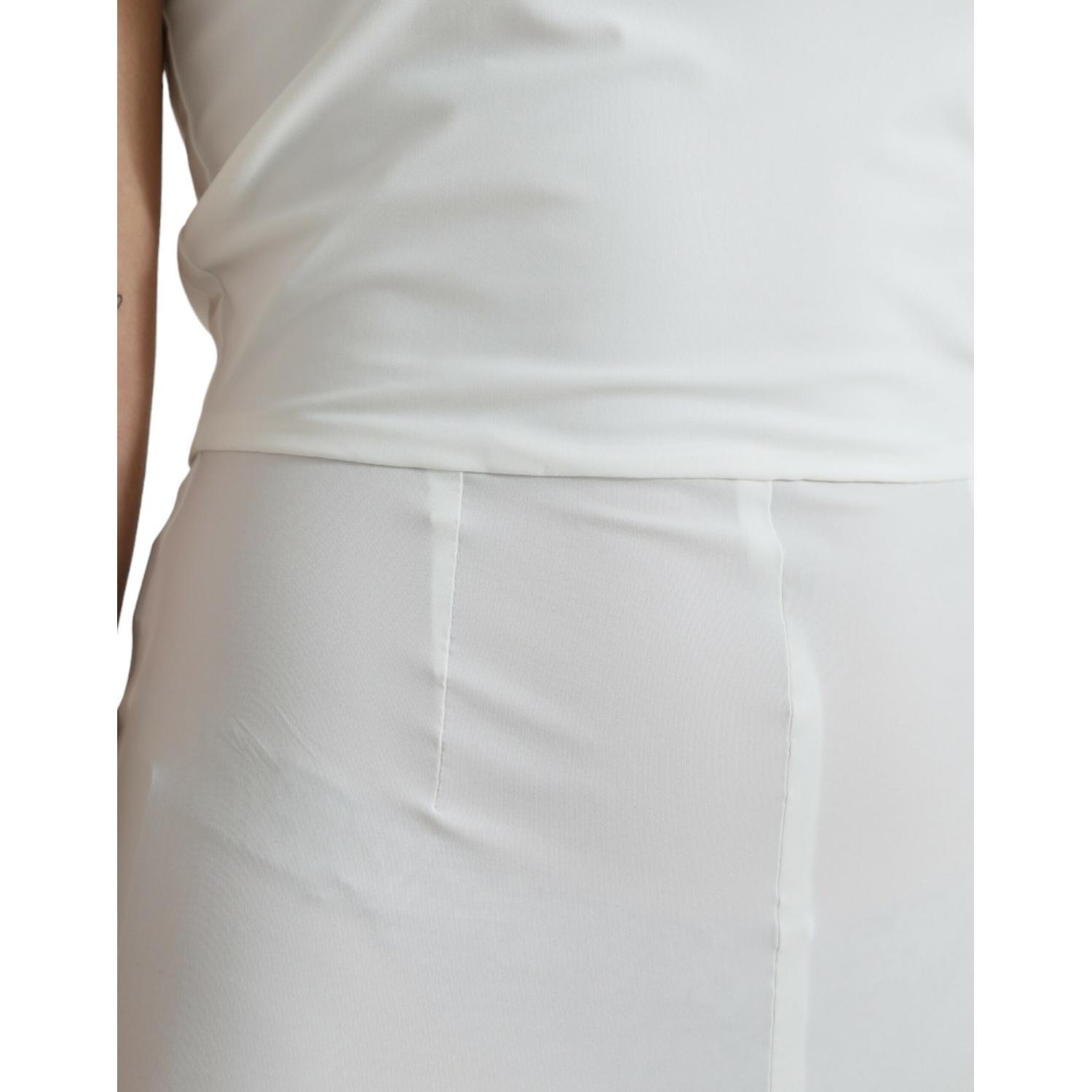 فستان جمبسوت أنيق باللون الأبيض بدون حمالات من دولتشي آند غابانا