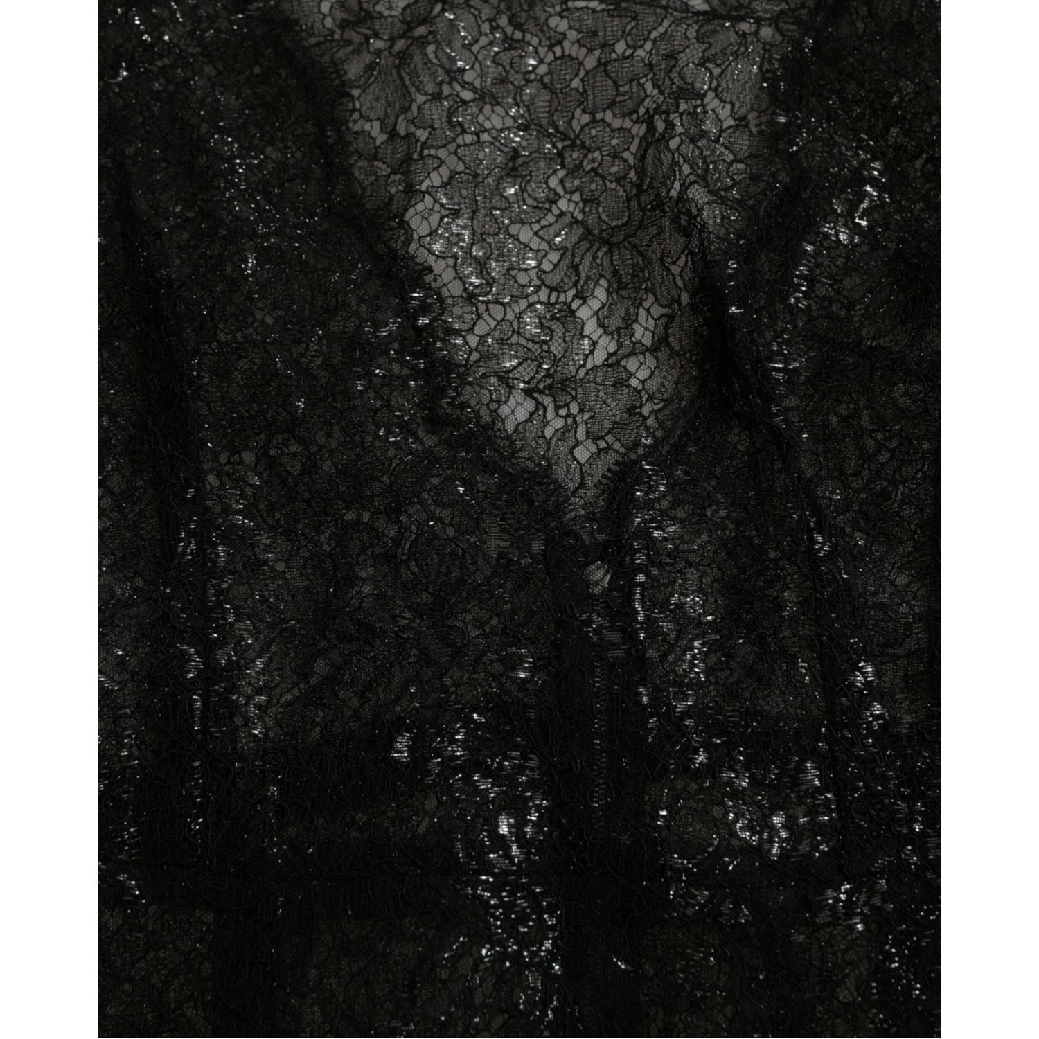 فستان ميدي أنيق من الدانتيل مزين بالزهور من دولتشي آند غابانا