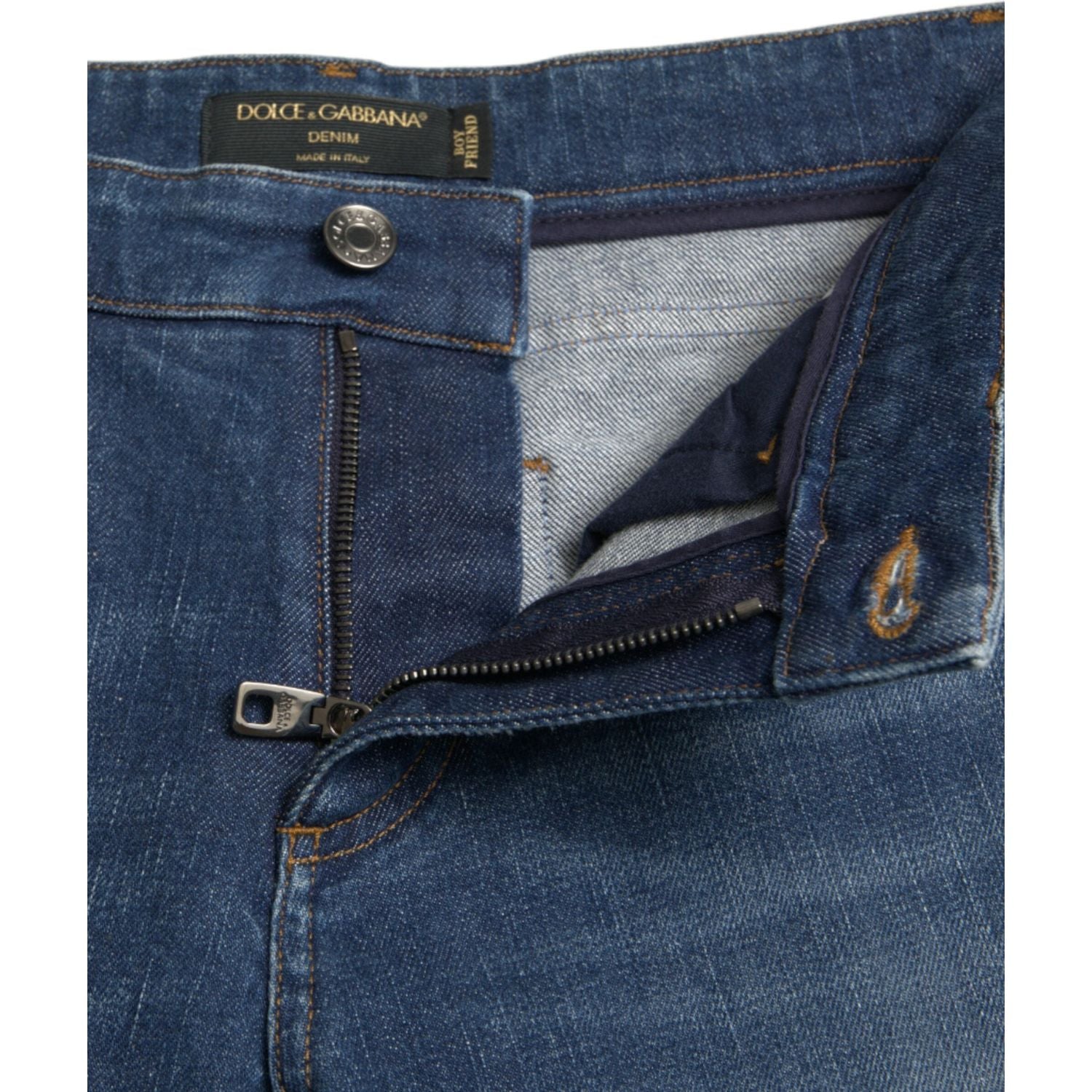 بنطلون جينز مطاطي متوسط الخصر من دولتشي آند غابانا شيك بوي فريند