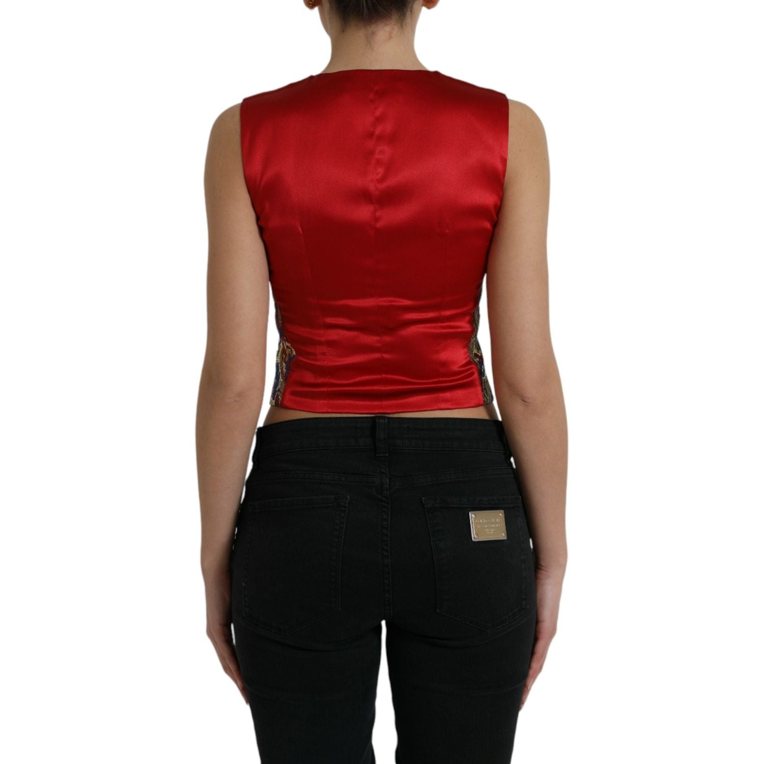 多色花卉印花提花背心