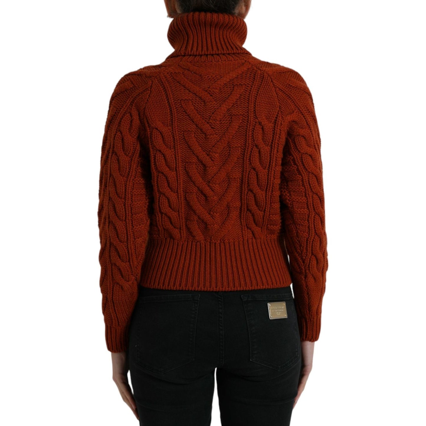 Dolce & Gabbana Brown Wool Knit Turtleneck Pullover Sweater