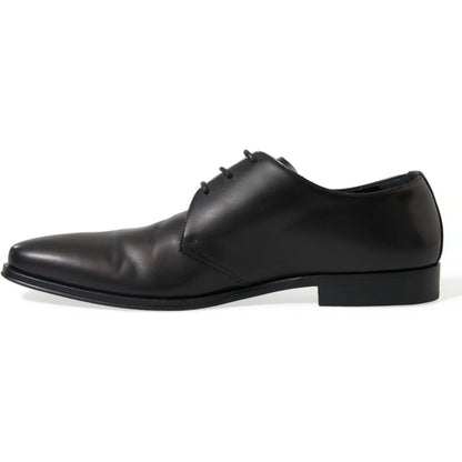 Dolce & Gabbana Black Leather Lace Up Formal Derby Dress Shoes