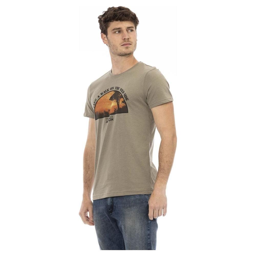 تي شيرت رجالي من القطن باللون الأخضر من Trussardi Action