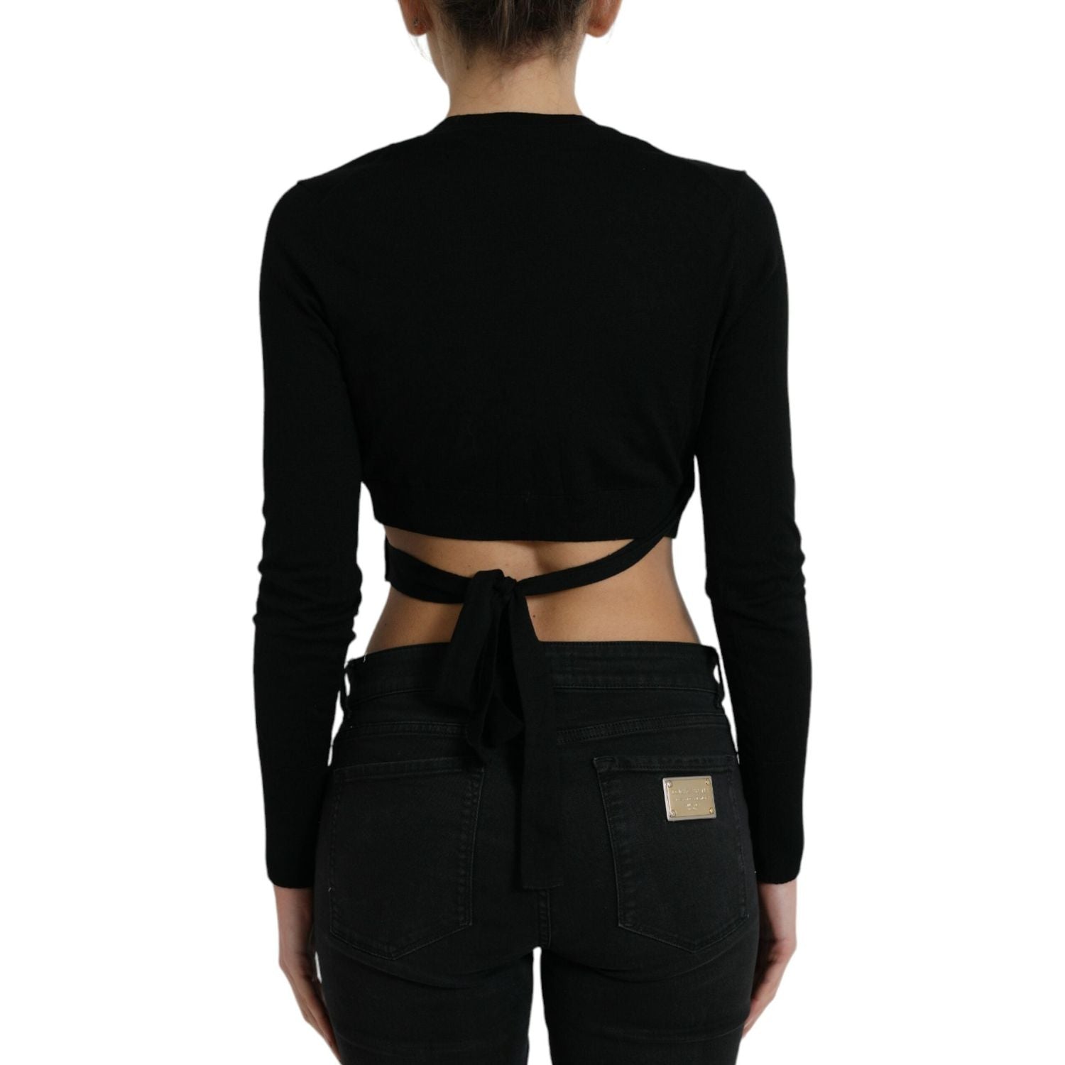 سترة كارديجان أنيقة من الصوف الأسود من دولتشي آند غابانا