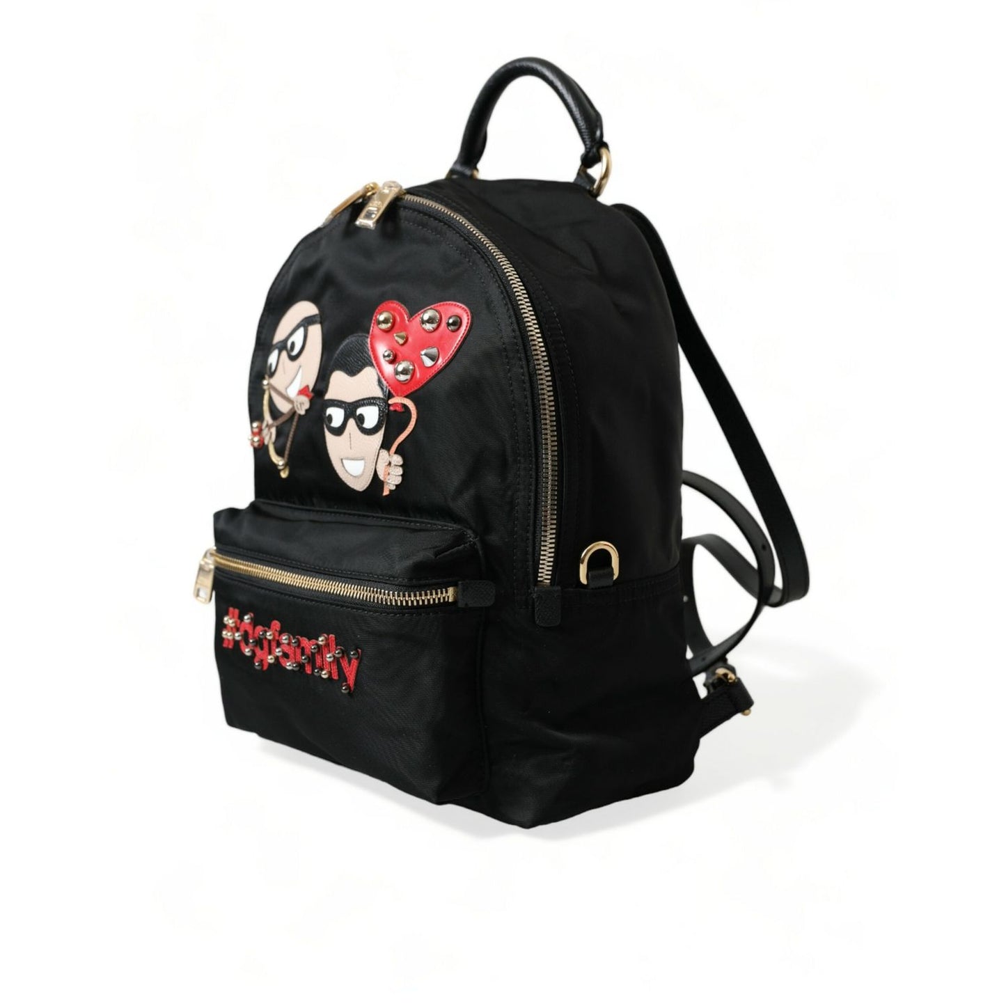 Dolce & Gabbana Black #DGFAMILY Embellished Backpack VULCANO Bag