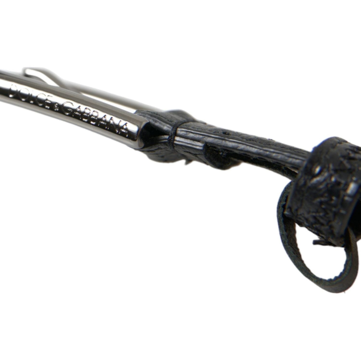 حزام جلدي أسود أنيق مع مشبك معدني من دولتشي آند غابانا