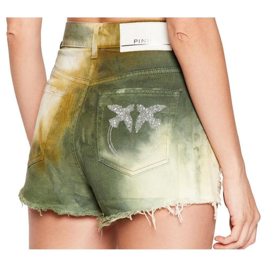PINKO Green Cotton Women Short PINKO Tan