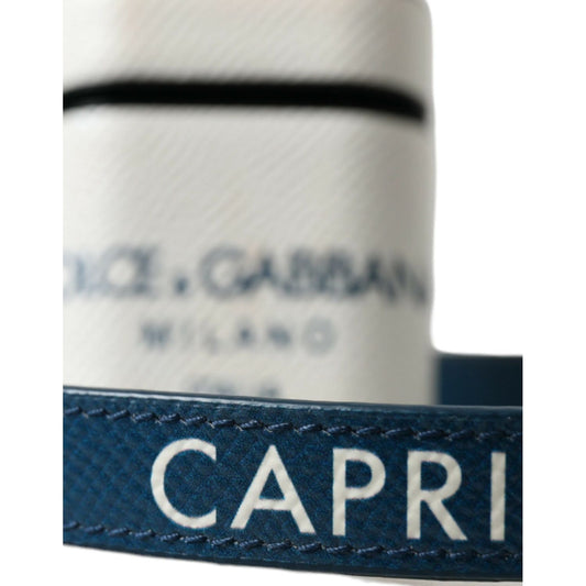 Dolce & Gabbana Chic Leather Airpods Case in Blue & White Dolce & Gabbana Gray
