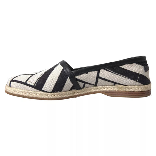 Dolce & Gabbana Black White Stripes Slip On Espadrille Shoes MV7921-41