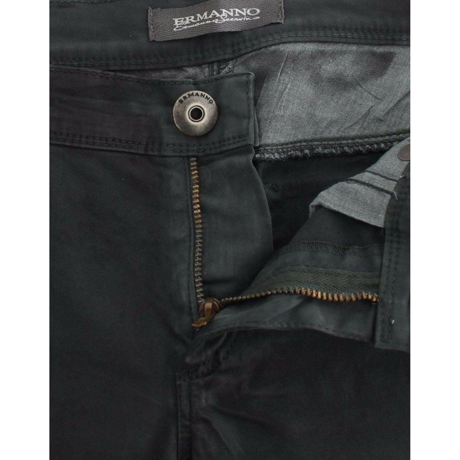 بنطلون جينز Ermanno Scervino أنيق باللون الأخضر الداكن