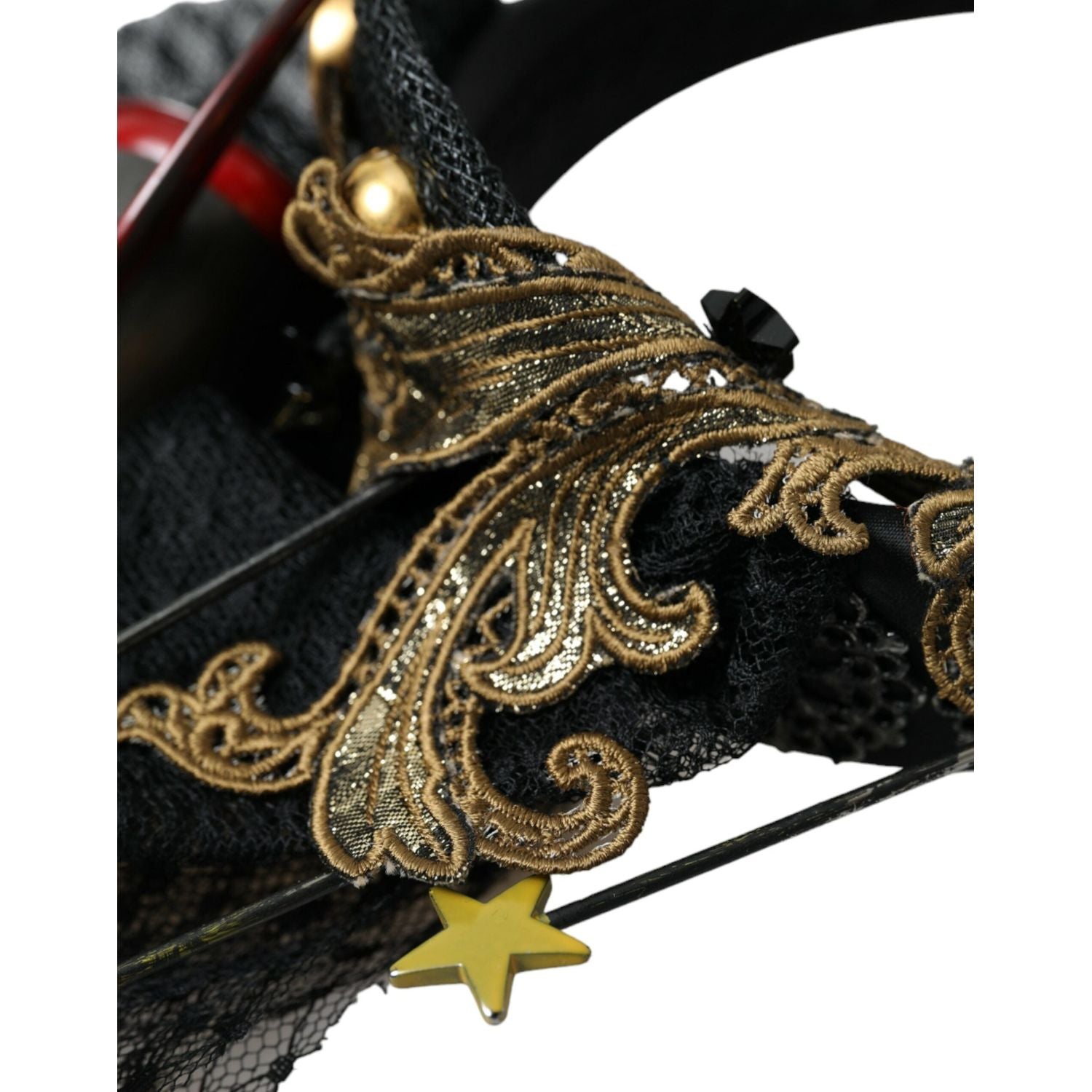 عصابة رأس من دولتشي آند غابانا متعددة الألوان على شكل صاروخ من الكريستال