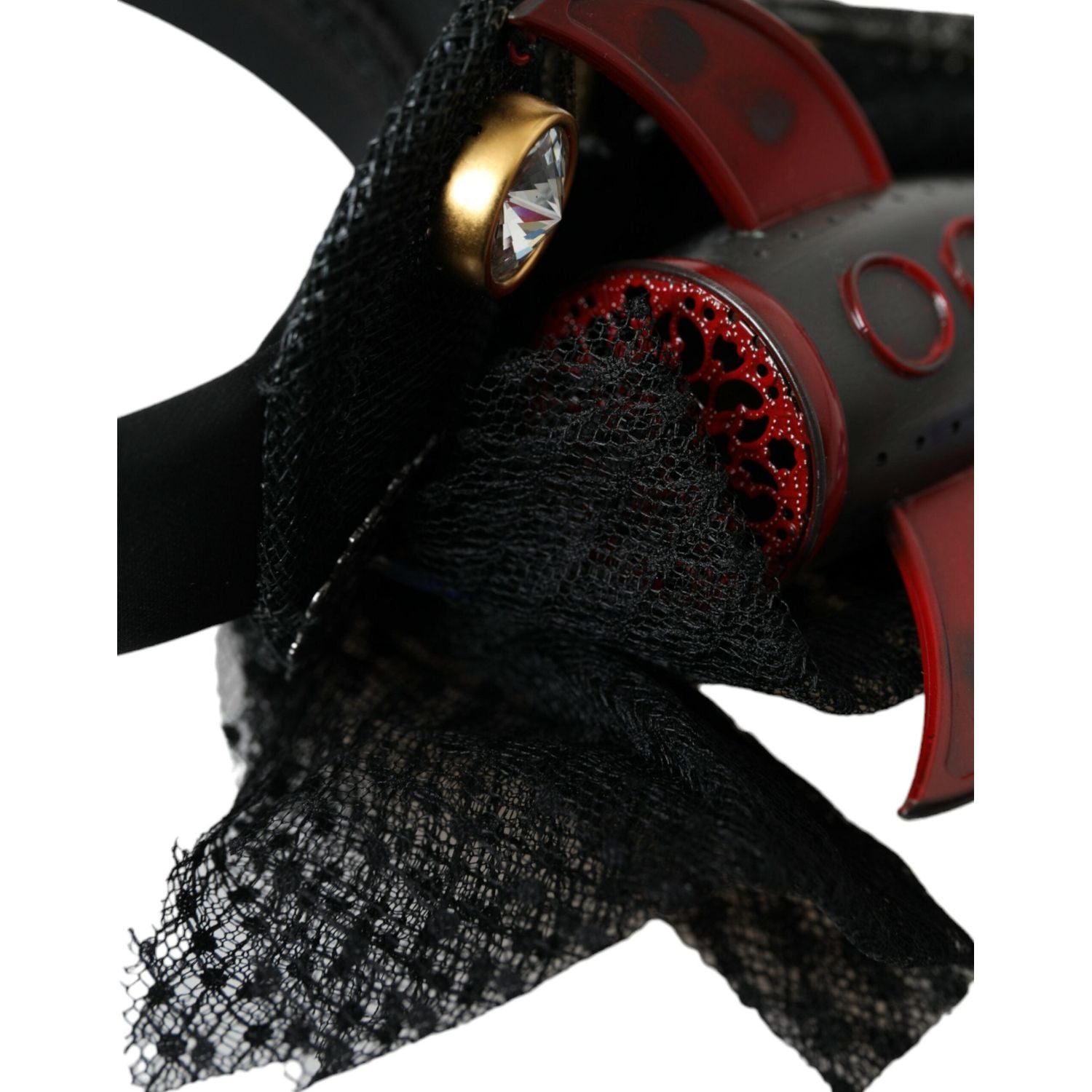 عصابة رأس من دولتشي آند غابانا متعددة الألوان على شكل صاروخ من الكريستال